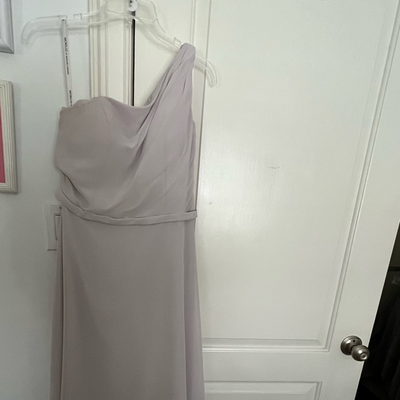 Morilee 21539 One Shoulder Chiffon Bridesmaids Dress Dew Drop Color - Picture 4 of 6